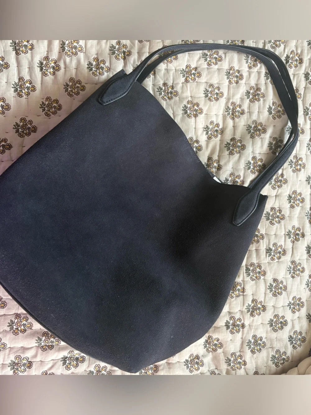 Madewell Suede Shopper Shoulder Bag Black Berry Navy Chic Purse Leather NEW